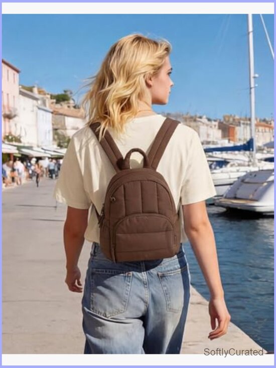 Mini Puffer Backpack, Quilted Lightweight Travel Daypack, Water-Resistant main image 4